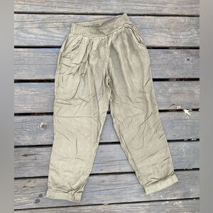 American eagle dark green linen pants